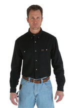 Wrangler® Riggs Workwear® Long Sleeve Button Down Solid Twill Work Shirt