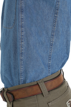 Wrangler® Riggs Workwear® Long Sleeve Button Down Solid Denim Work Shirt