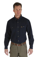Wrangler® Riggs Workwear® Long Sleeve Button Down Solid Twill Work Shirt