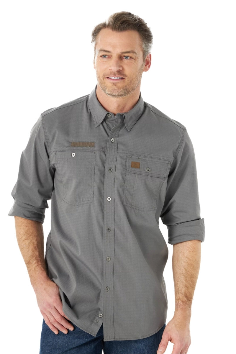 Wrangler® Riggs Workwear® Long Sleeve Vented Solid Work Shirt
