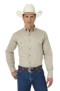 Paint Desert® Long Sleeve Button Down Lightweight Solid Twill Shirt