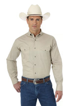 Paint Desert® Long Sleeve Button Down Lightweight Solid Twill Shirt