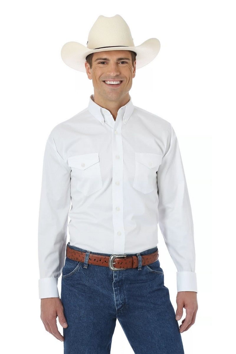 Paint Desert® Long Sleeve Button Down Lightweight Solid Twill Shirt